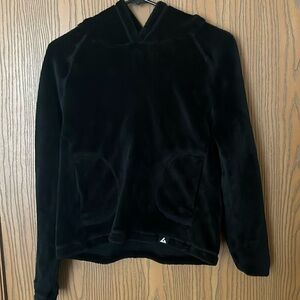 American Giant cropped fuzzy faux fur hoodie